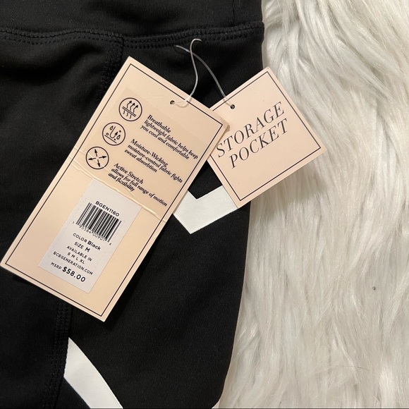 BCBGeneration High-Waisted Bike Shorts Black White - Picture 6 of 9